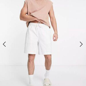 ASOS boxy chino shorts in white